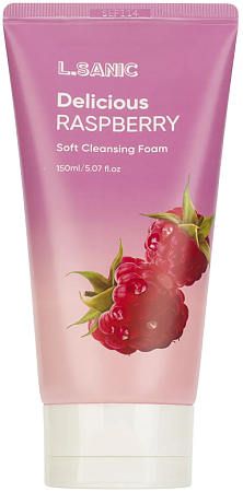 LSanic~Очищающая пенка с экстрактом малины~Delicious Raspberry Soft Cleansing Foam